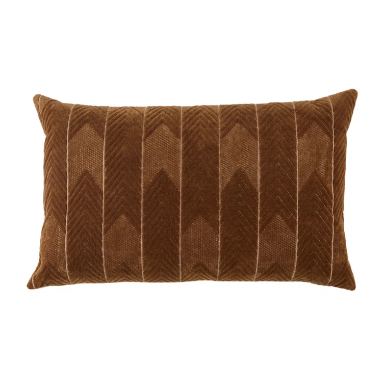 Floretta Embroidered Cotton Lumbar Throw Pillow