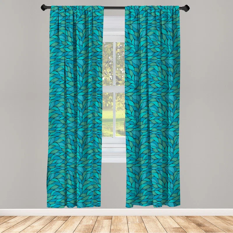 Abstract Semi-Sheer Rod Pocket Sliding Panel (Set of 2)