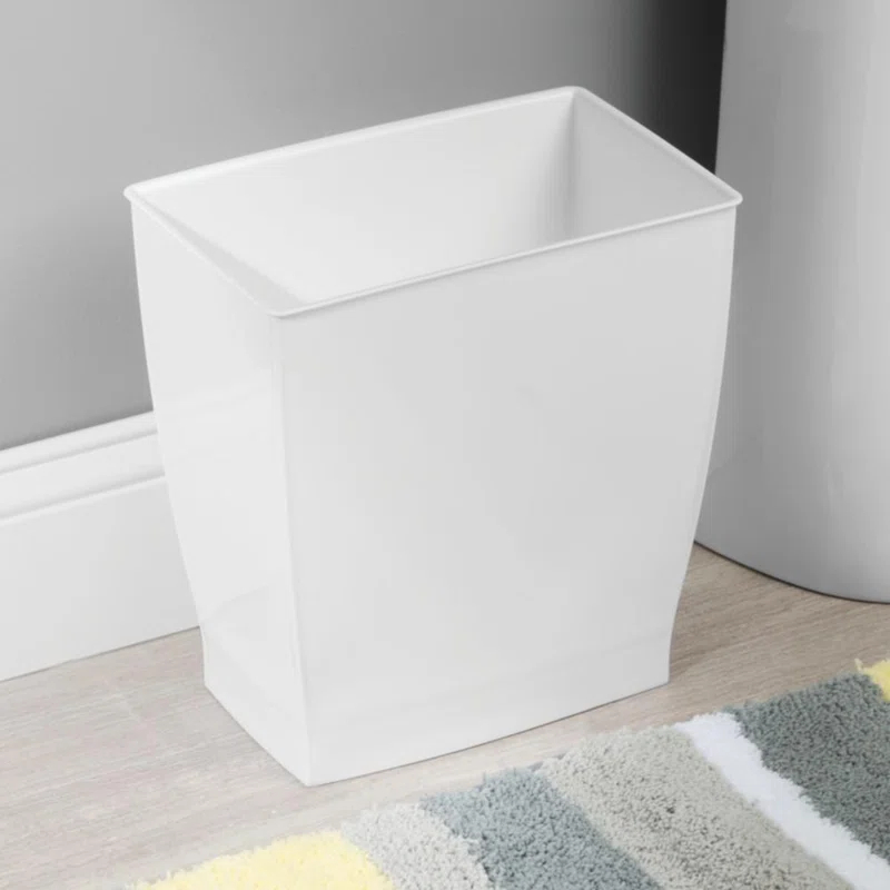 iDesign Mono BPA-Free Plastic Rectangular Waste Basket - 11.25" x 7.5" x 12", Gray