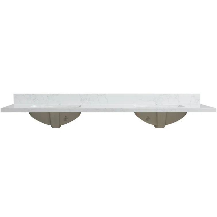 Vinnova Malaga 73'' Stone Double Bathroom Vanity Top with Sink