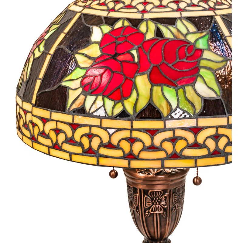 Meyda Lighting Roses And Scrolls Metal Table Lamp