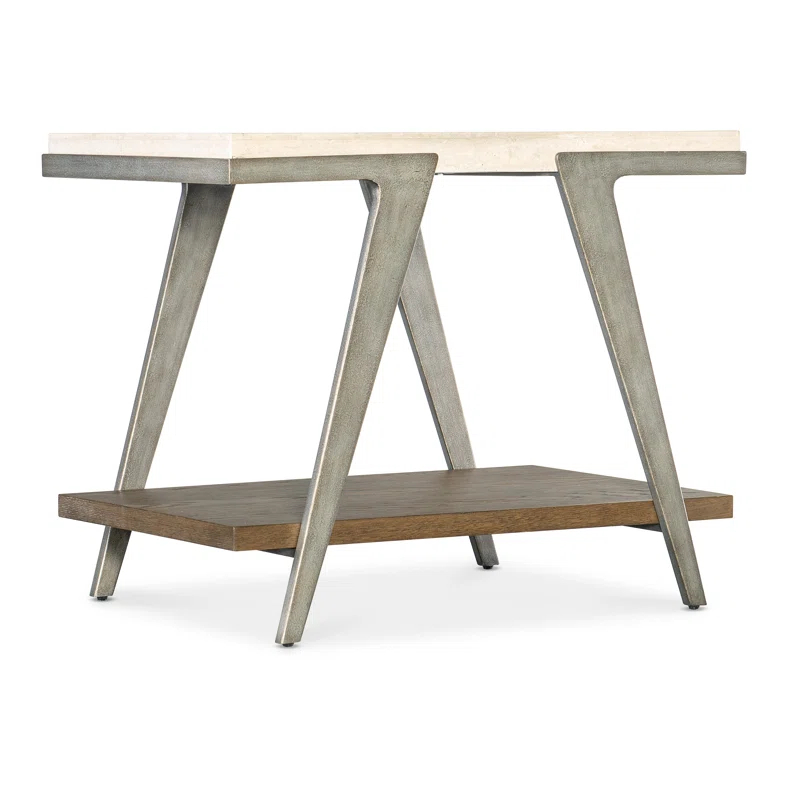 Commerce And Market Marble Top End Table