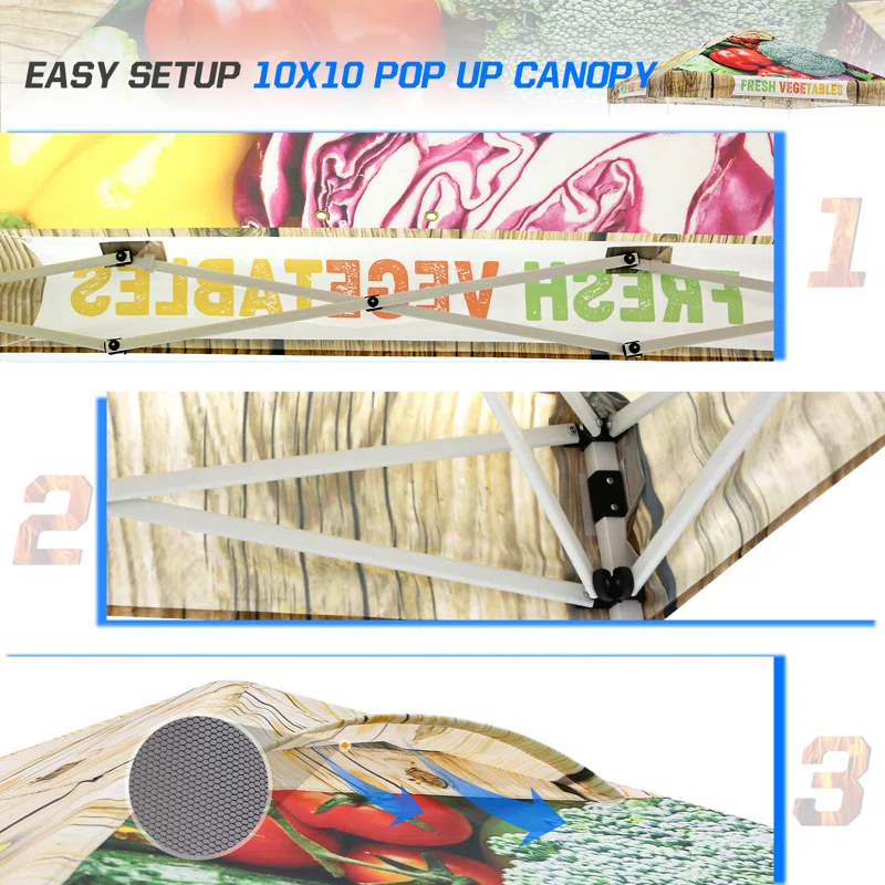 EAGLE PEAK Pop Up Canopies 10 Ft. W x 10 FT. D Metal Party Tent Canopy