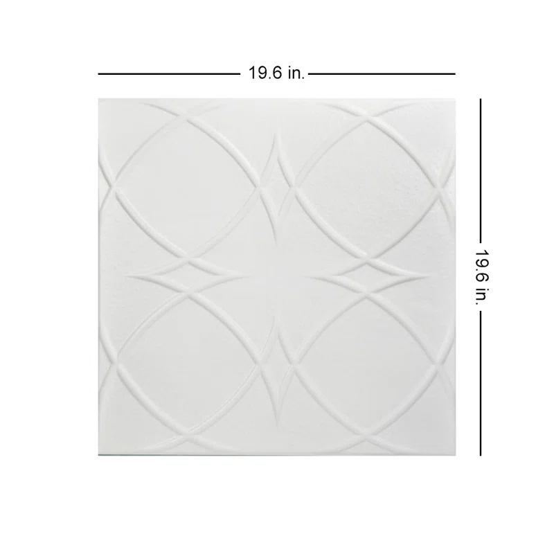 A La Maison Ceilings Circles and Stars 1.6 ft. x 1.6 ft. Polystyrene Glue-up Ceiling Tile (Set of 48)