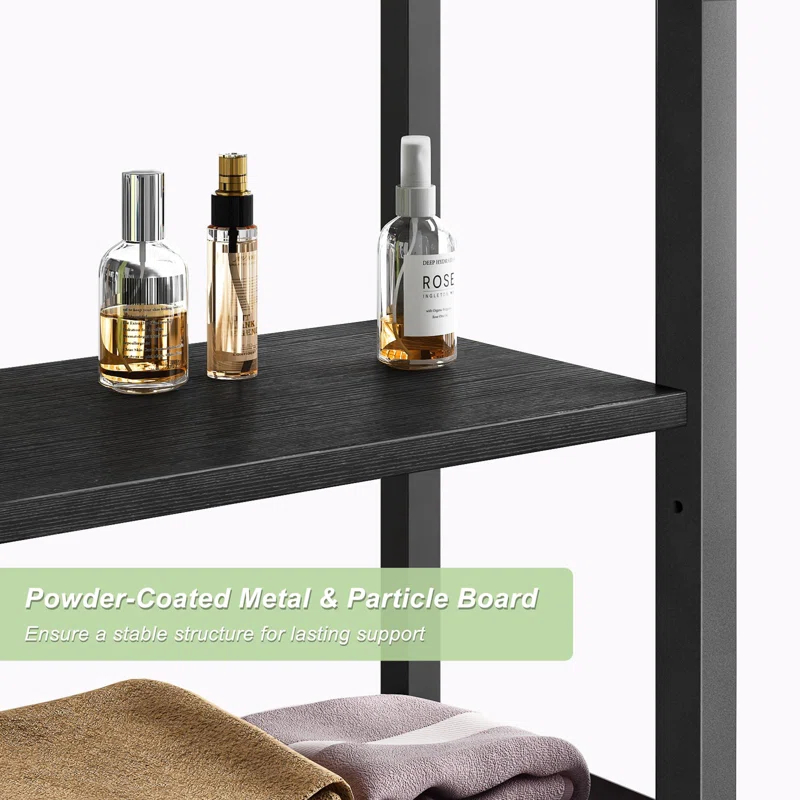 4-Tier Bathroom Organizer Shelf Over Toilet with Adjustable Shelf and Basket