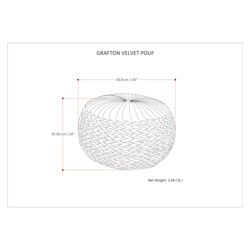 Simpli Home Grafton Velvet Pouf