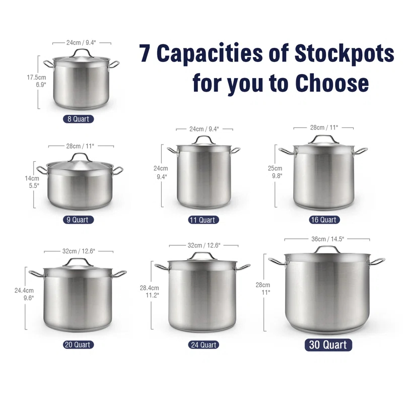 Cooks Standard Cooks Standard Professional Stainless Steel Stock Pot with Lid, Silver