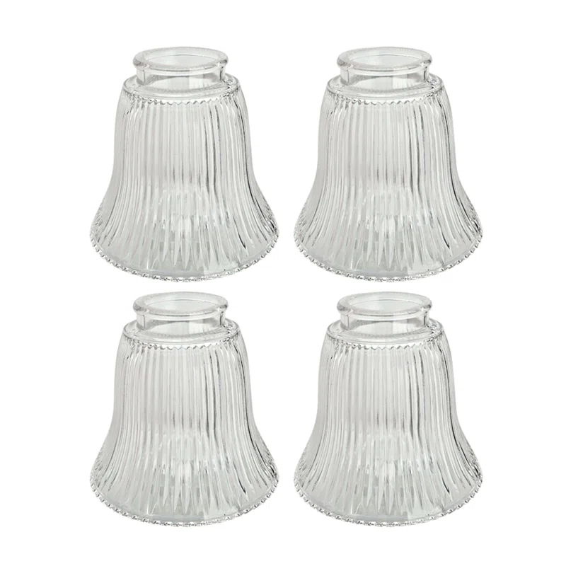 Aspen Creative Corporation 4.5'' H Glass Bell Ceiling Fan Fitter Shade (Set of 4)