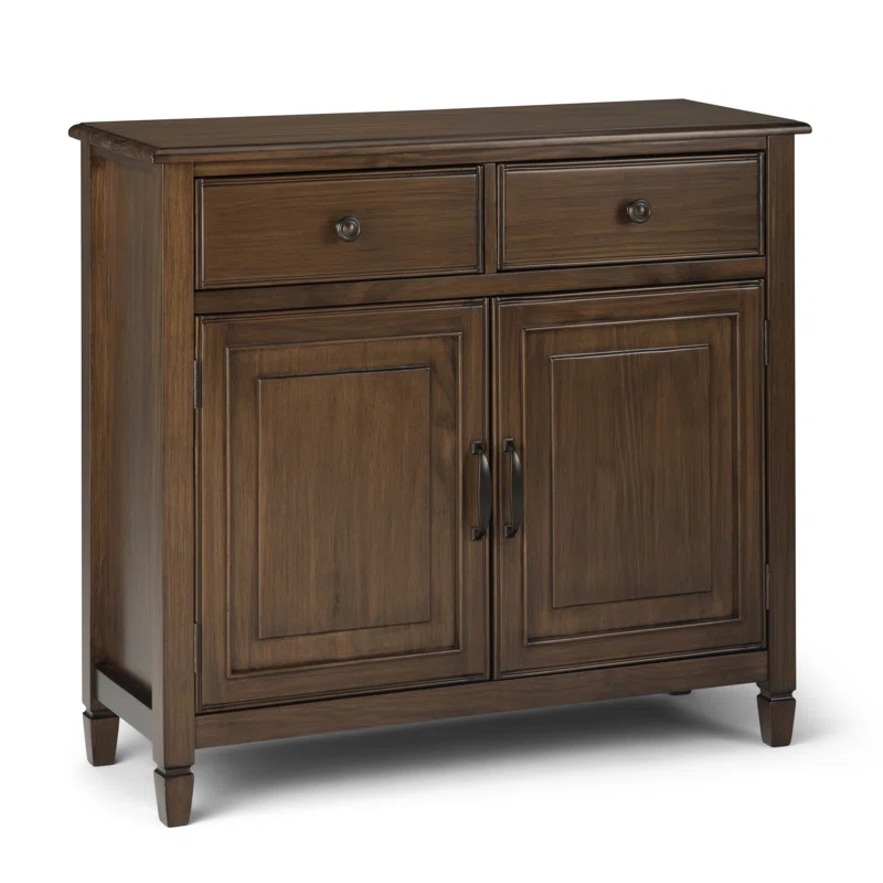 Simpli Home Connaught 40"W Solid Wood 2-Shelf Entryway Storage Cabinet with 2 Storage Drawers & Reviews | Wayfair