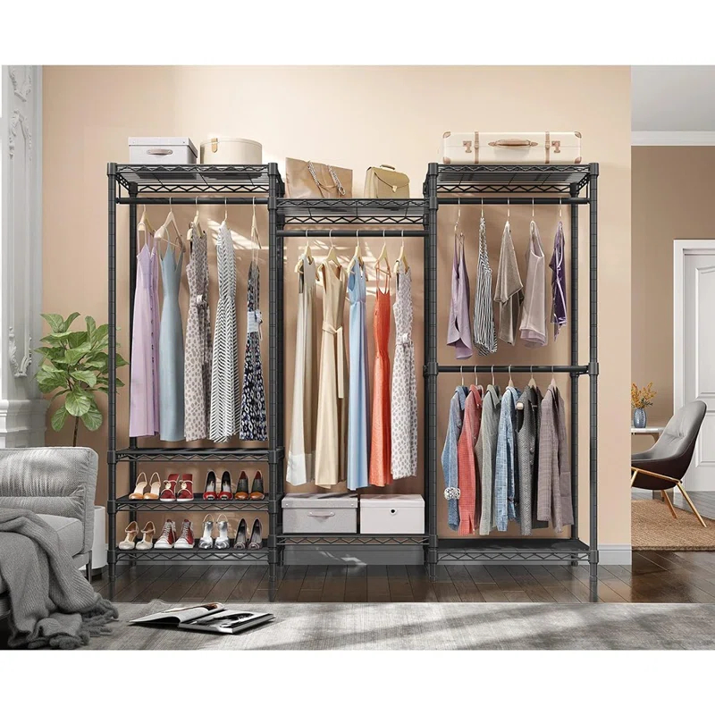 MAXAYA Portable Closet Wardrobe Heavy Duty Clothes Rack, Frees... | Wayfair