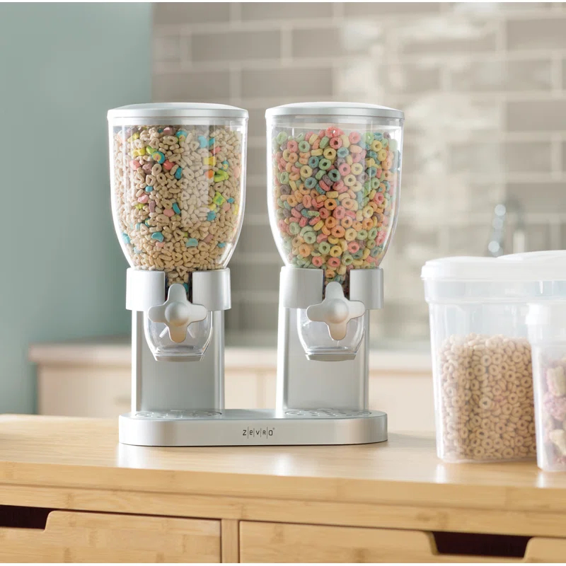 Prep & Savour Denajia Dry Food Cereal Double Dispenser Box Container