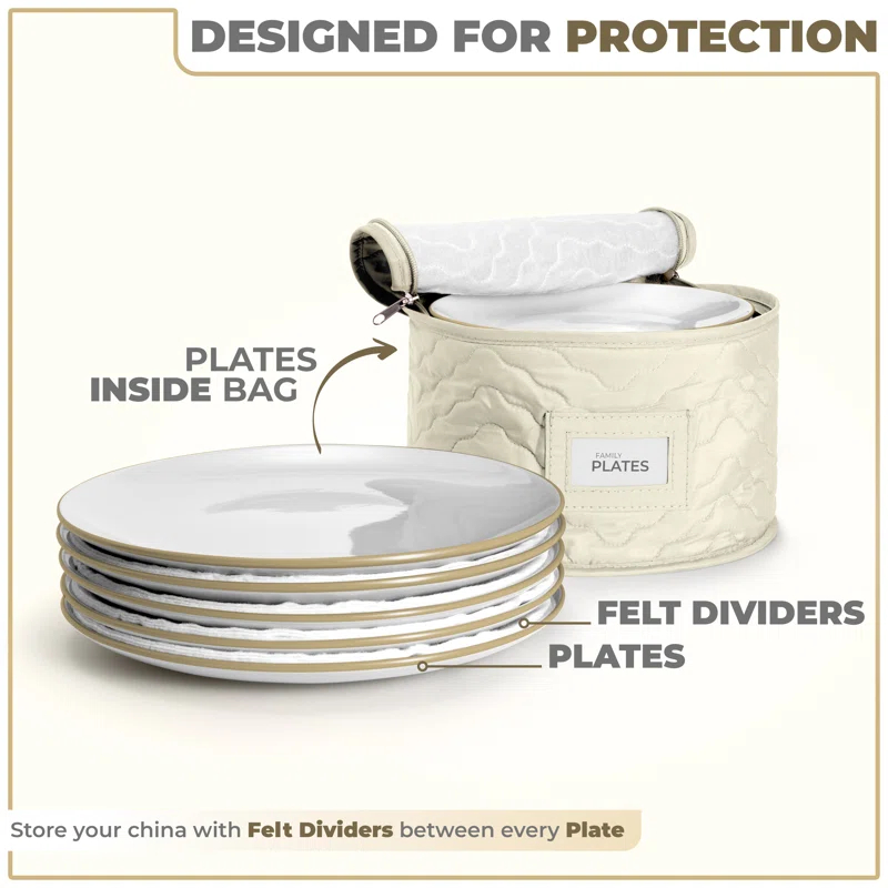 Sorbus 4 Piece Quilted Dinnerware Storage Set