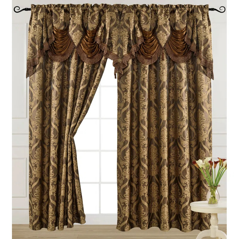 Venice Collections Polyester Room Darkening Curtain Single Panel
