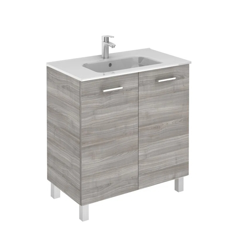 WS Bath Collections Logic 31.5'' Single Bathroom Vanity with Ceramic Top with Mirror