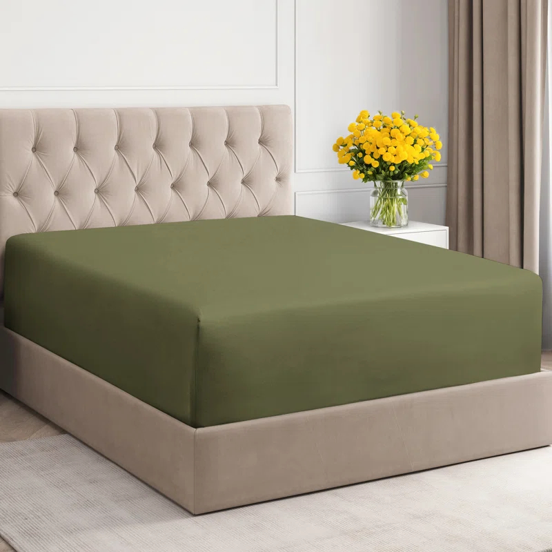 CGK Linens 400 Thread Count Cotton Fitted Sheet 18" - 24" Inch Extra Deep Pocket