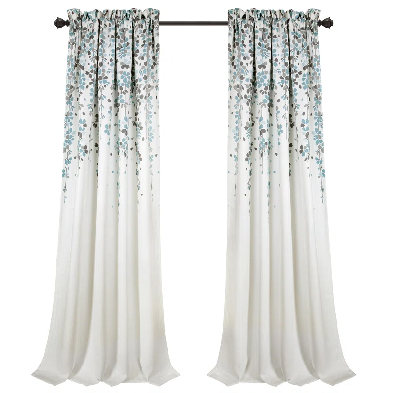 Lush Decor Weeping Flowers Polyester Room Darkening Curtain Pair (Set of 2)