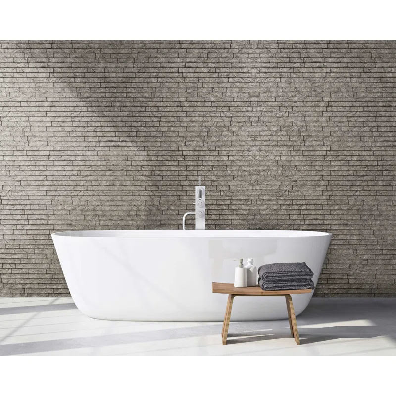 Innovera Decor by Palram Ledge Stone 24" x 24" PVC Wall Paneling in Portland Cement