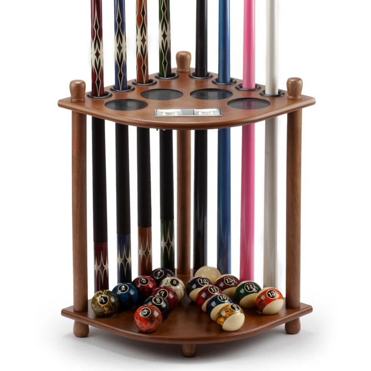 GSE Games & Sports Expert 8 Billiard Pool Cue Stick Corner Rack with Score Counter