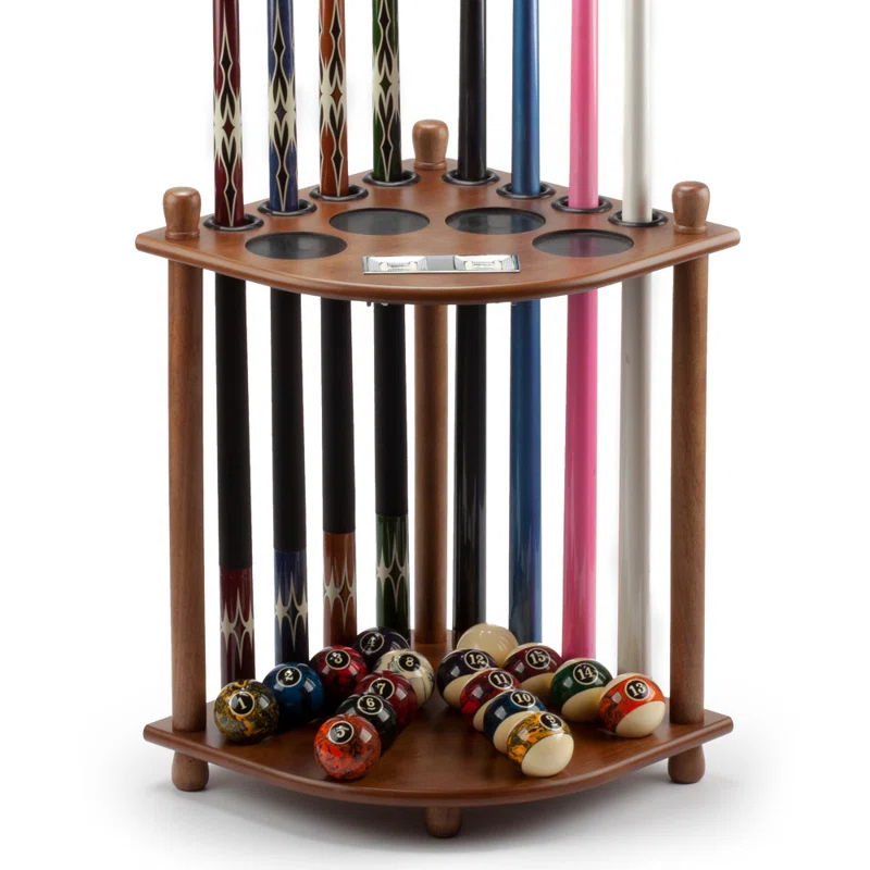 GSE Games & Sports Expert 8 Billiard Pool Cue Stick Corner Rack with Score Counter