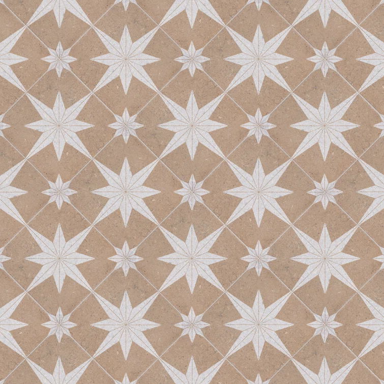 Merola Tile Compass Star 8" x 8" Porcelain Stone Look Wall & Floor Tile