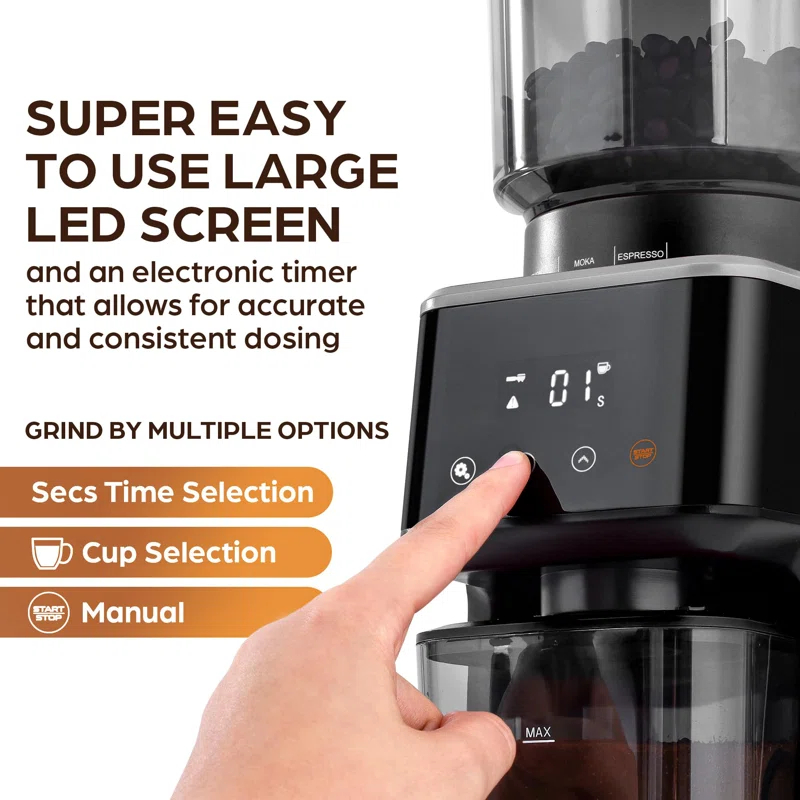 Zulay Kitchen Zulay Kitchen Adjustable Burr Coffee Grinder, Commercial Automatic Conical Coffee Bean Grinder