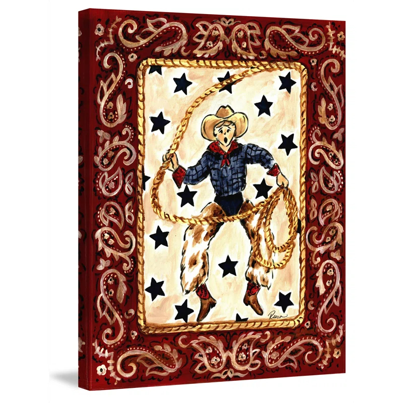Marmont Hill "Cowboy" by Reesa Qualia Painting Print on Wrapped Canvas