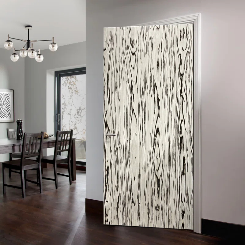 Calhome White and Brown Smooth Flush Hollow Core Veneer Composite Interior Door Slab