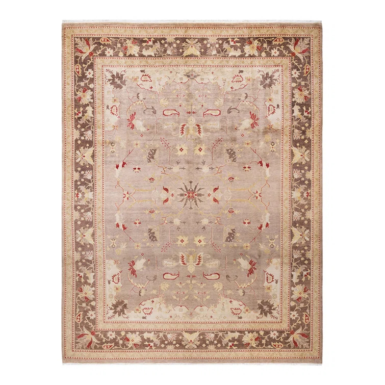 Isabelline Sarria One-of-a-Kind 9' 4" X 12' 2" 2000s Wool Area Rug in Beige