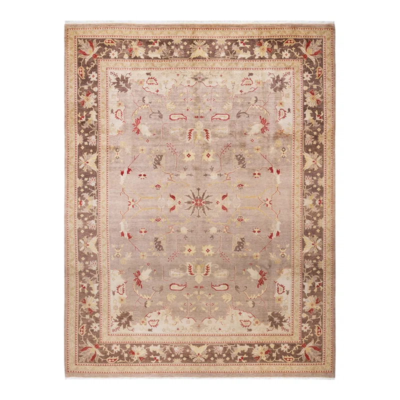 Isabelline Sarria One-of-a-Kind 9' 4" X 12' 2" 2000s Wool Area Rug in Beige