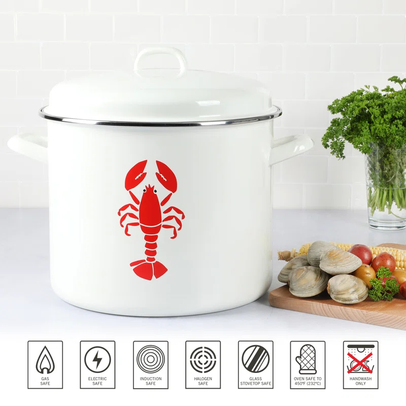 Martha Stewart Martha Stewart Thayer 16 qt Non-Stick Enamelware Stock Pot with Lid