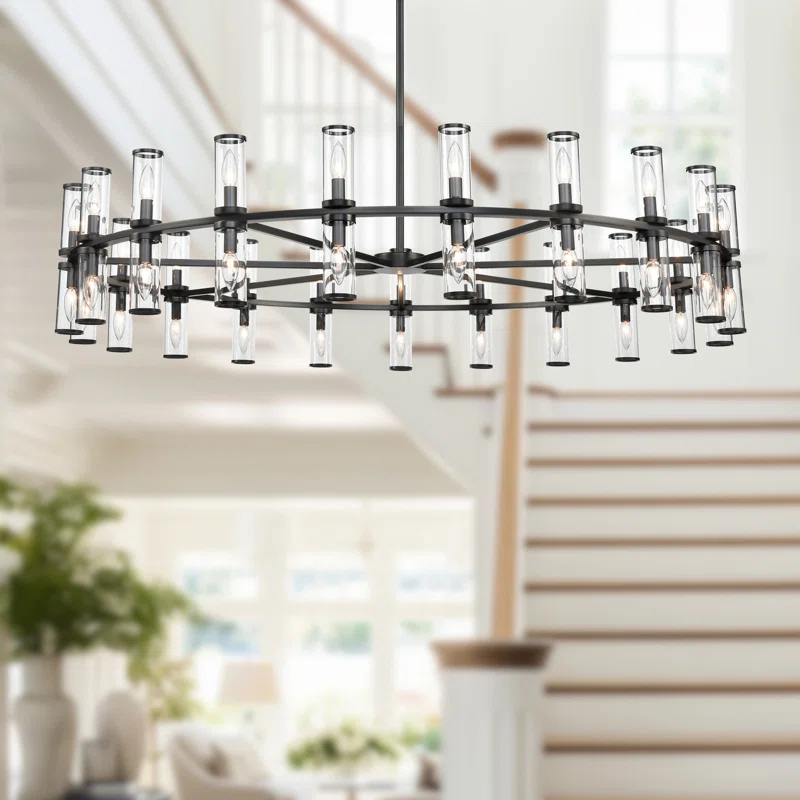 Alora Lighting Revolve 42 - Light Dimmable Wagon Wheel Chandelier