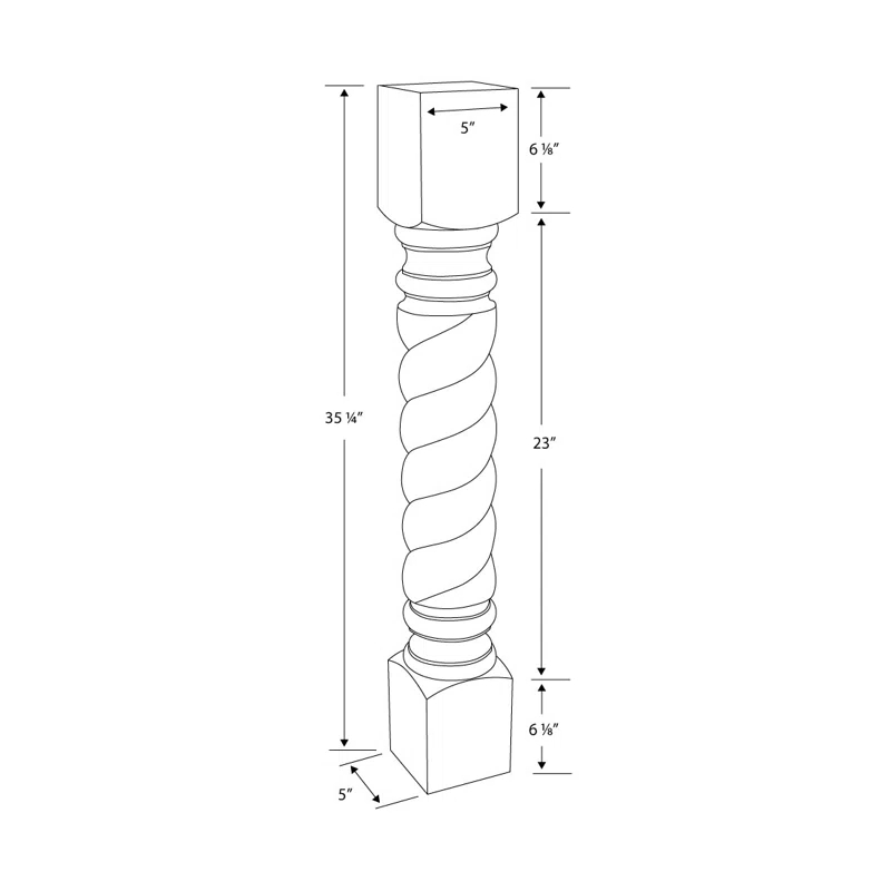 35-1/4" High Corner Post Island Legs