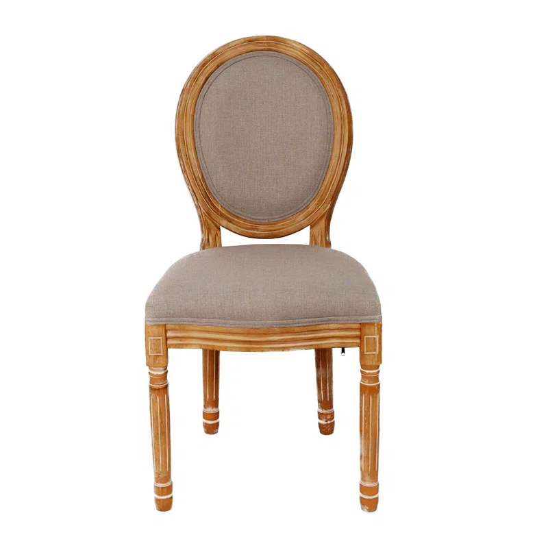 2PC French Country Dining Chairs with Round Back,Solid Wood Legs, Accent Side Chairs