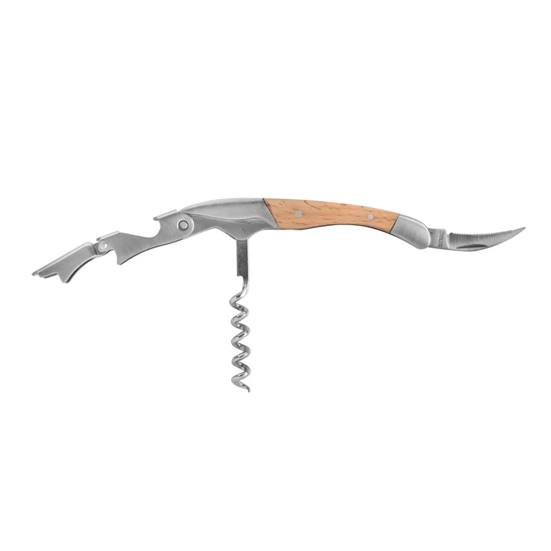 True Timber Double-Hinged Corkscrew with Birch Wood Handle