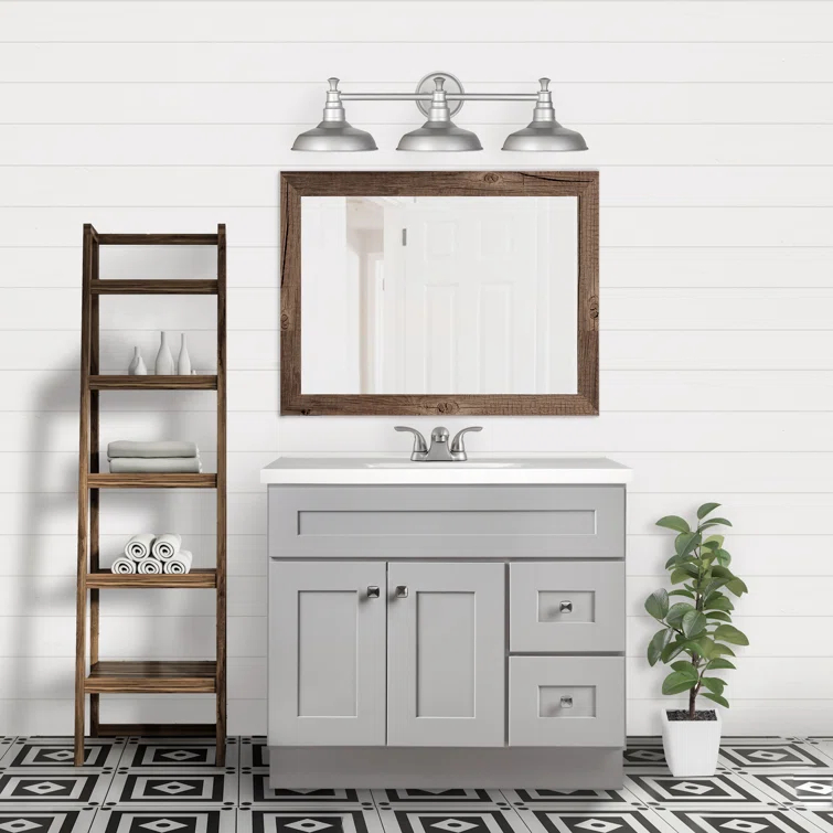 Design House Brookings 36 Inch Bathroom Vanity, Ready to Assemble, Solid Wood, Sherwin Williams – Design House, 587097