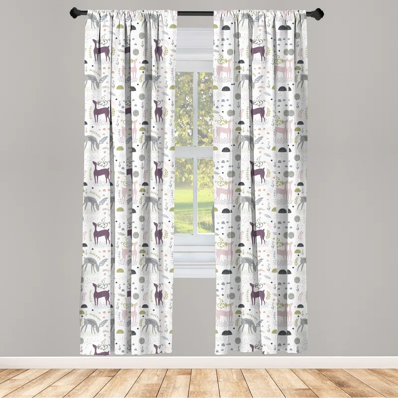 Forest Semi-Sheer Rod Pocket Curtain Panels (Set of 2)