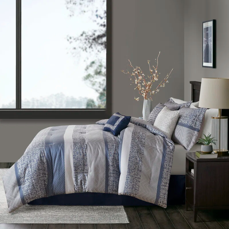 Madison Park Rhapsody 7 Piece Jacquard Comforter Set