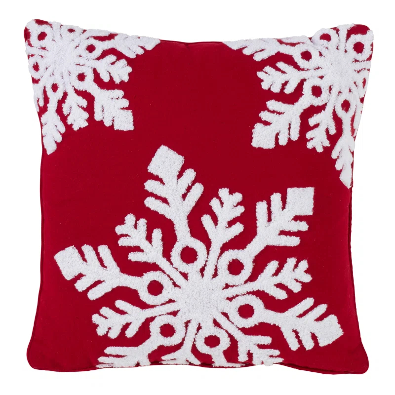 Chute De Neige Collection Appliqued Down Throw Pillow