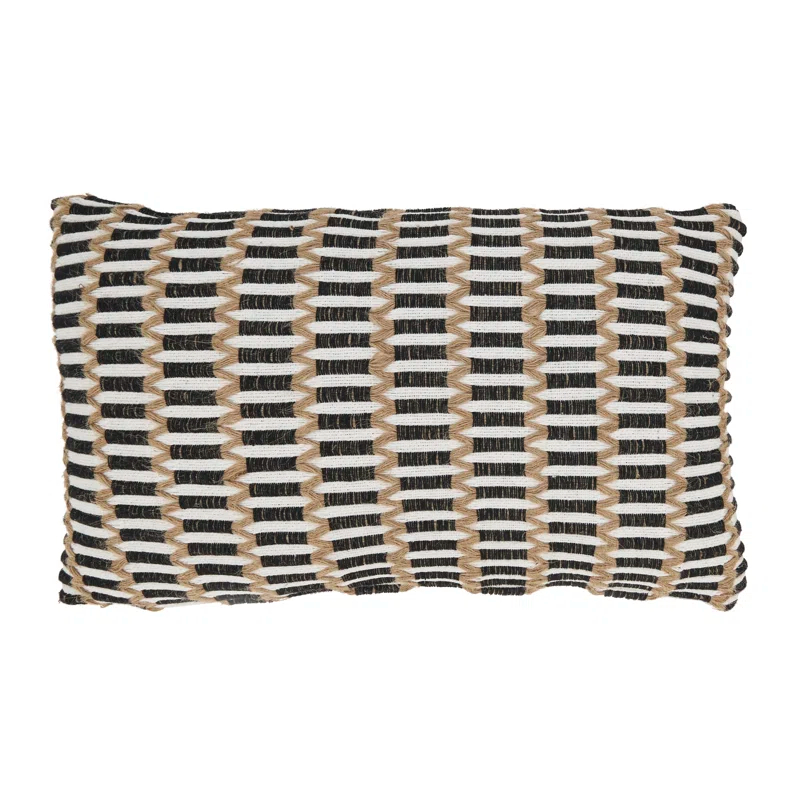 Saro Cambria Collection Geometric Cotton Blend Pillow Cover
