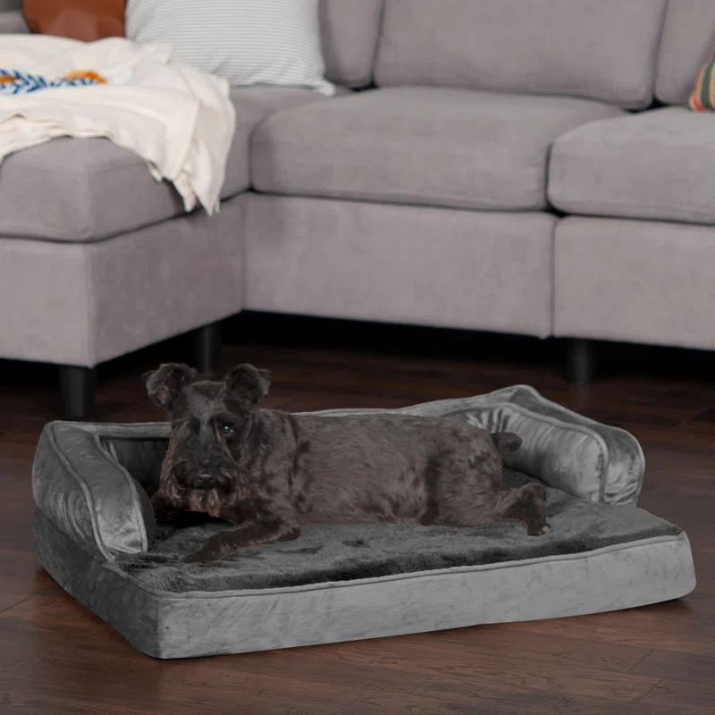 FurHaven Plush & Velvet Comfy Couch Sofa-Style Pet Bed