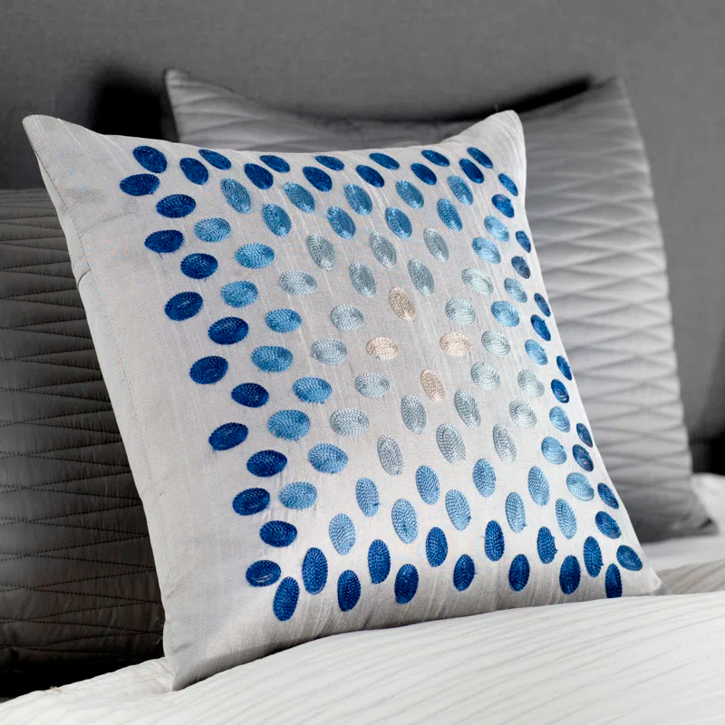 Throw Pillow with Embroidered Details