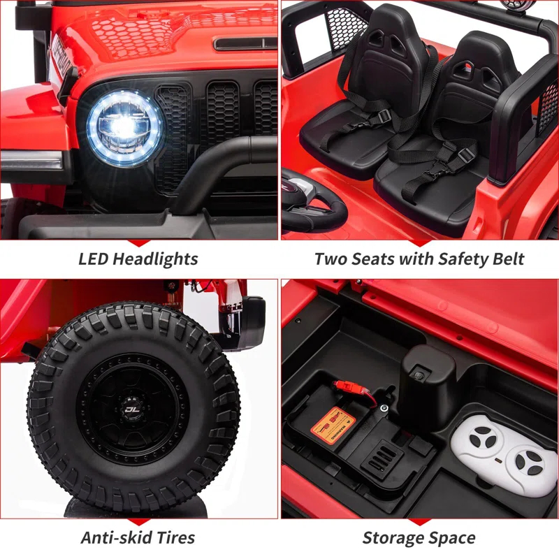 Hetoy 24V 7AH 2 Seater Kids Ride On Truck Car Electric Vehicles For Toddles 2WD/4WD Switchable Battery Powered Cars With Remote Control