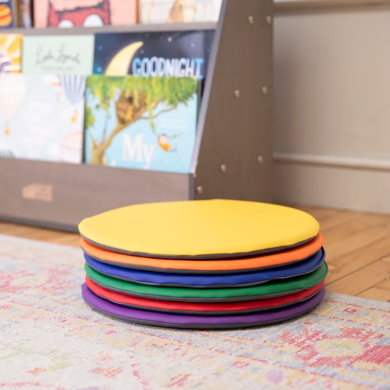 ECR4Kids ECR4Kids SoftZone Colorful Floor Pads, Round, Flexible Seating, 6-Piece