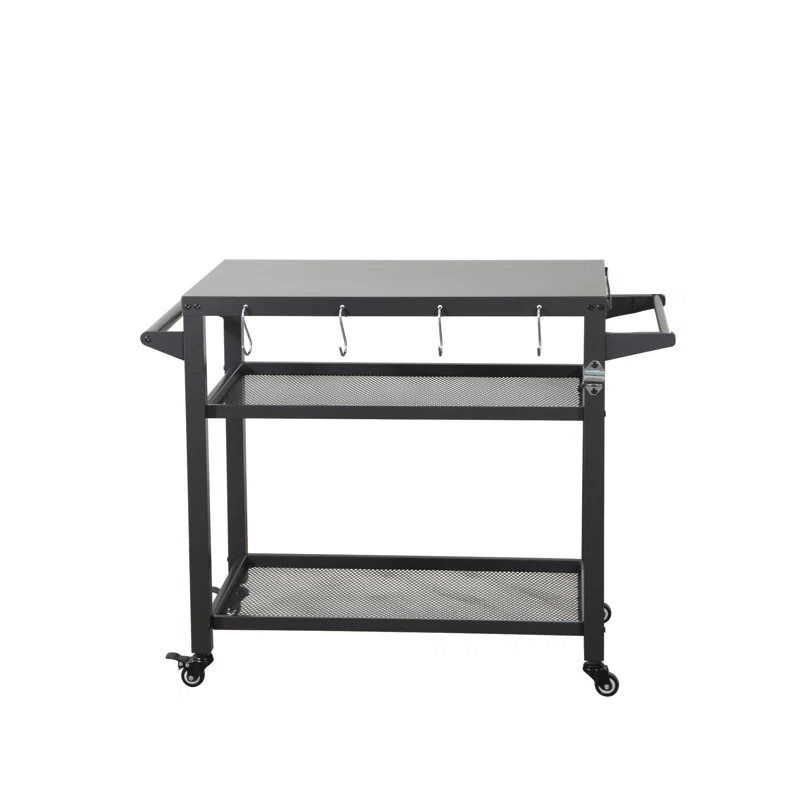 GZMWON 3-Shelf Outdoor Grill Table, Grill Cart Outdoor With Wheels, Pizza Oven Table And Food Prep Table, Blackstone Table Grill Stand  Blackstone Griddle  Outside BBQ