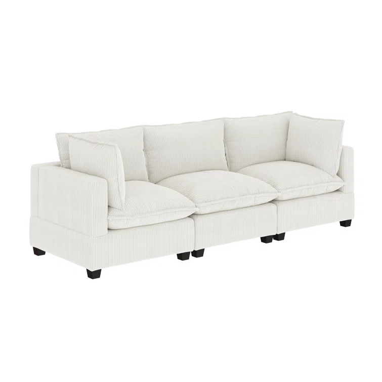 Hokku Designs Somerdale Modern Upholstered Cloud 3-Seater Sofa