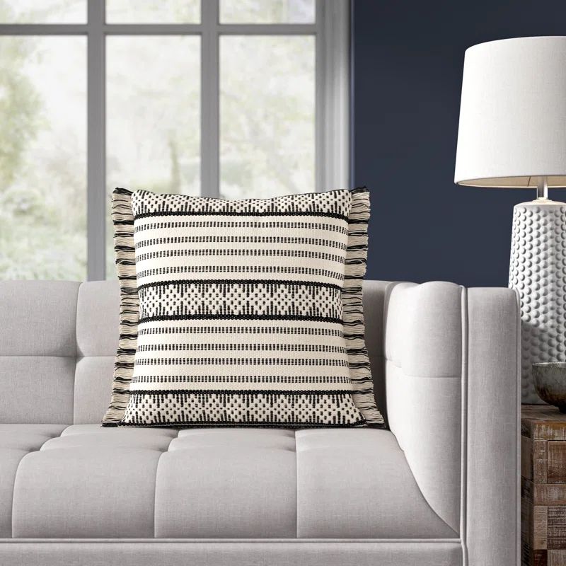 Joss & Main Joren Fringed Down Throw Pillow