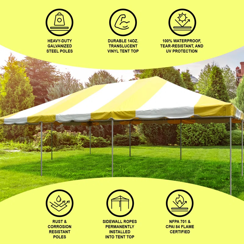 Party Tents Direct 20' x 20' Weekender Party Frame Tent, Blue