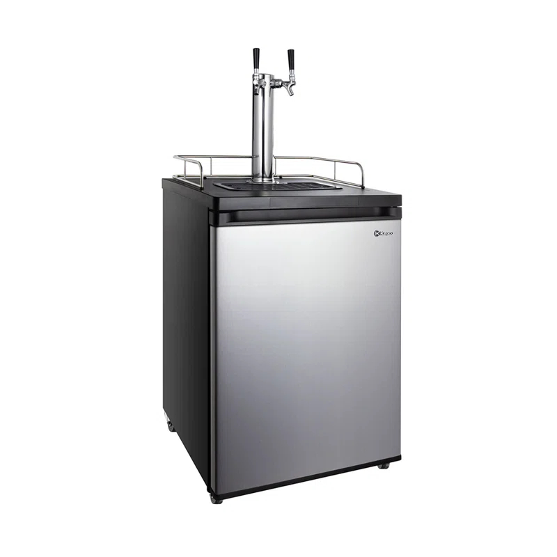 Kegco Kegco 5.6 Cubic Feet Dual Tap Freestanding Kegerator with Adjustable Temperature