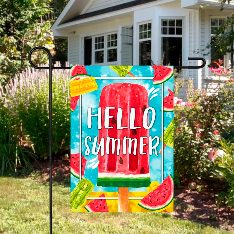 Northlight Seasonal Hello Summer Popsicle Outdoor Garden Flag 12.5" x 18"