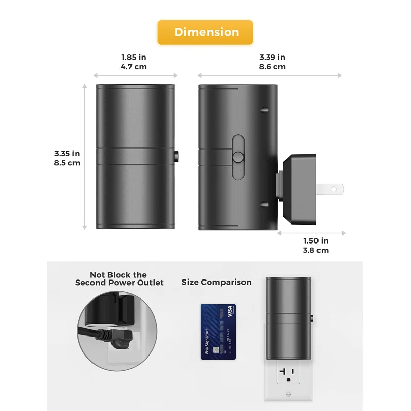 UNIVERSAL WINDOW SOLUTIONS Night Light, Bright Night Light, Night Lights Plug Into Wall, 5000K Daylight White, Dimmable Night Lights With Light Sensor, Decorative Night Lights For Hallway Bathroom Kitchen, 2 Pack